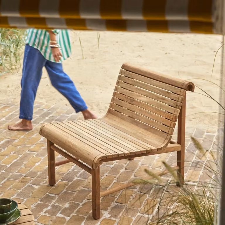 Tikamoon Tuinfauteuil Hélen van gerecycled massief teak - Bruin