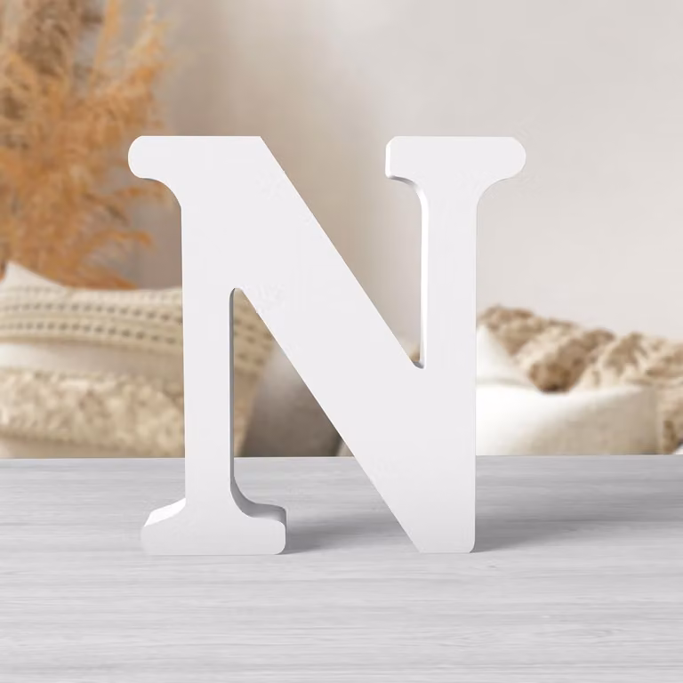 Houten Decoratie Letters - Staande Blokletters voor Muurdecoratie - Wit - Hoogte: 152 cm