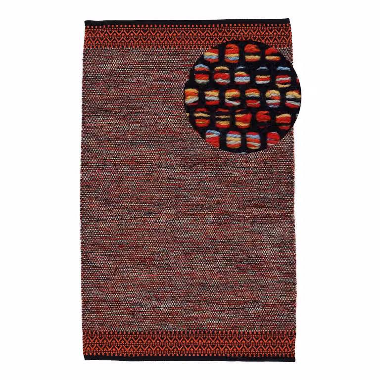 home24 Kelim Mia Laagpolig Vloerkleed Oranje Katoen B: 80 cm, L: 150 cm