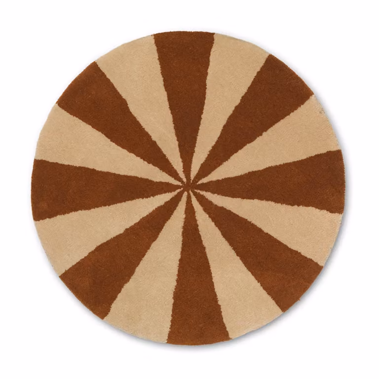 Ferm Living Arch handgetuft rond tapijt Dark brick-Off white Ø70 cm