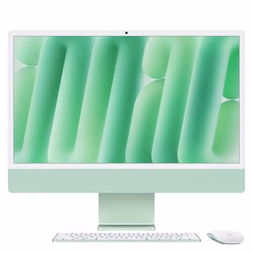 Apple iMac all-in-one desktop met M4-chip, 24-inch Retina-Display, 16GB RAM, 256GB SSD, Groen