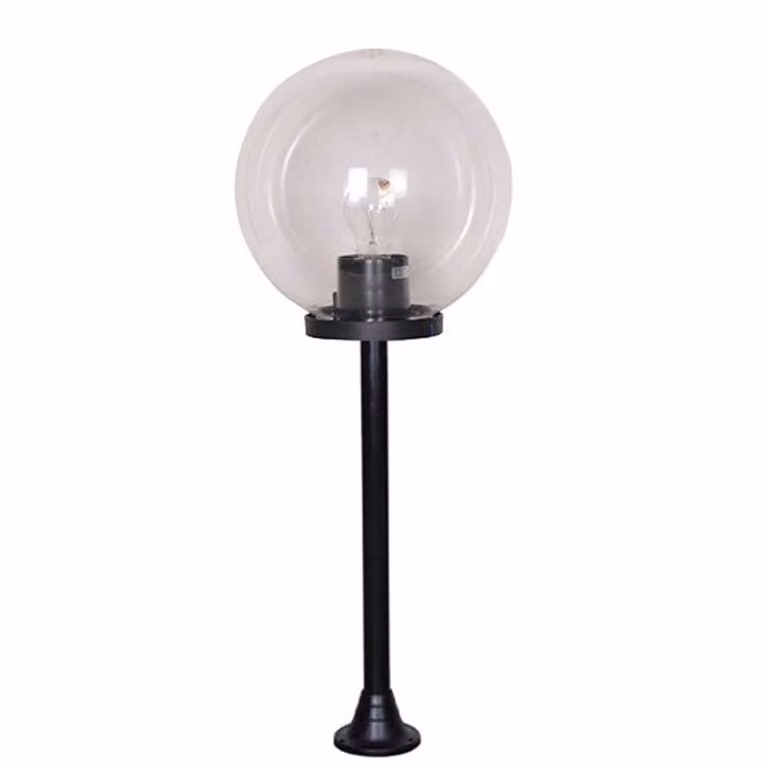 Lyora Bolano vloerlamp met transparante bol, zwart, Hoogte: 191 cm