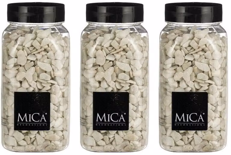 Mica Decorations decoratiesteentjes - Wit - 1 kilo (650ml) - 3 stuks