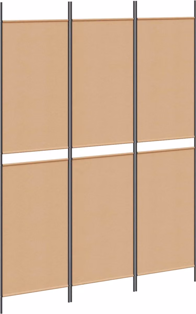 vidaXL Roomdivider met 3 panelen - Beige - 150 x 200 cm - Stof