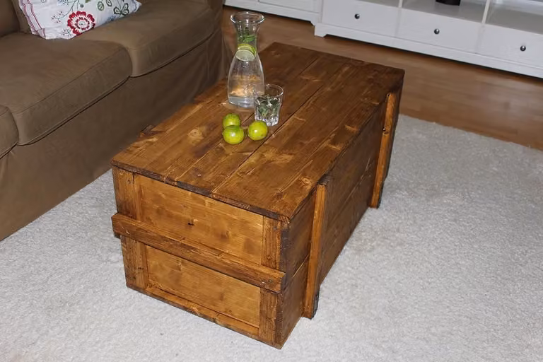 Houten Kist Salontafel met Vintage Shabby Chic Uitstraling