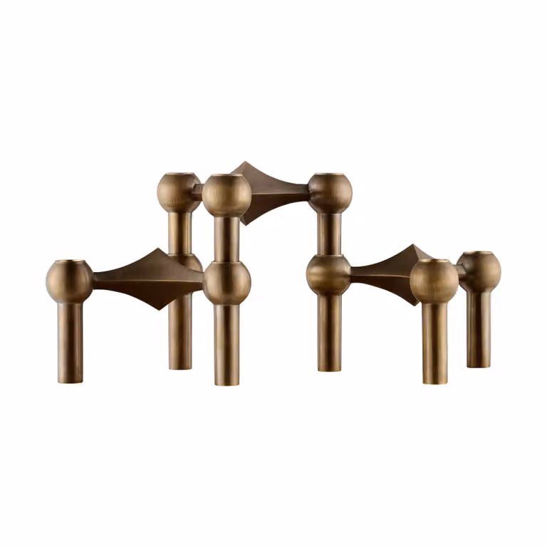STOFF Nagel kandelaar 3-pack Bronzed brass voor stompkaarsen