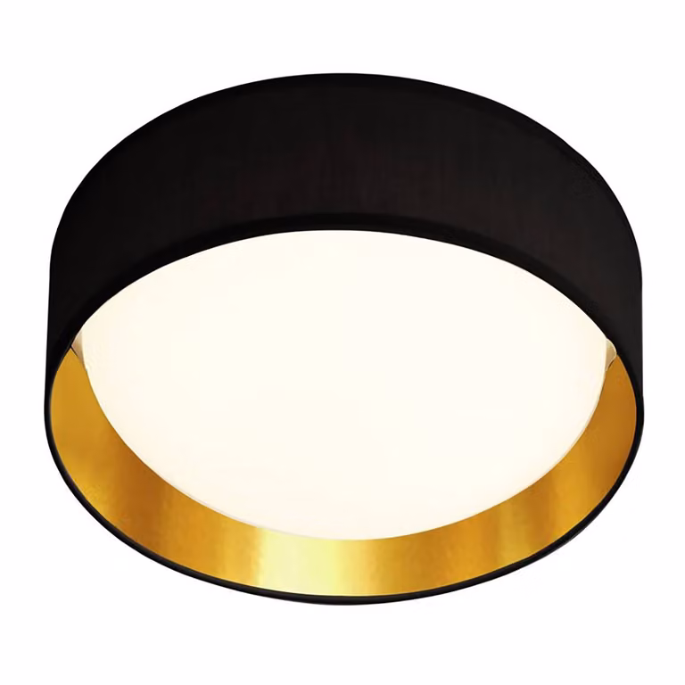 Searchlight Gianna Stoffen LED-plafondlamp - Zwart - Ø 50 cm