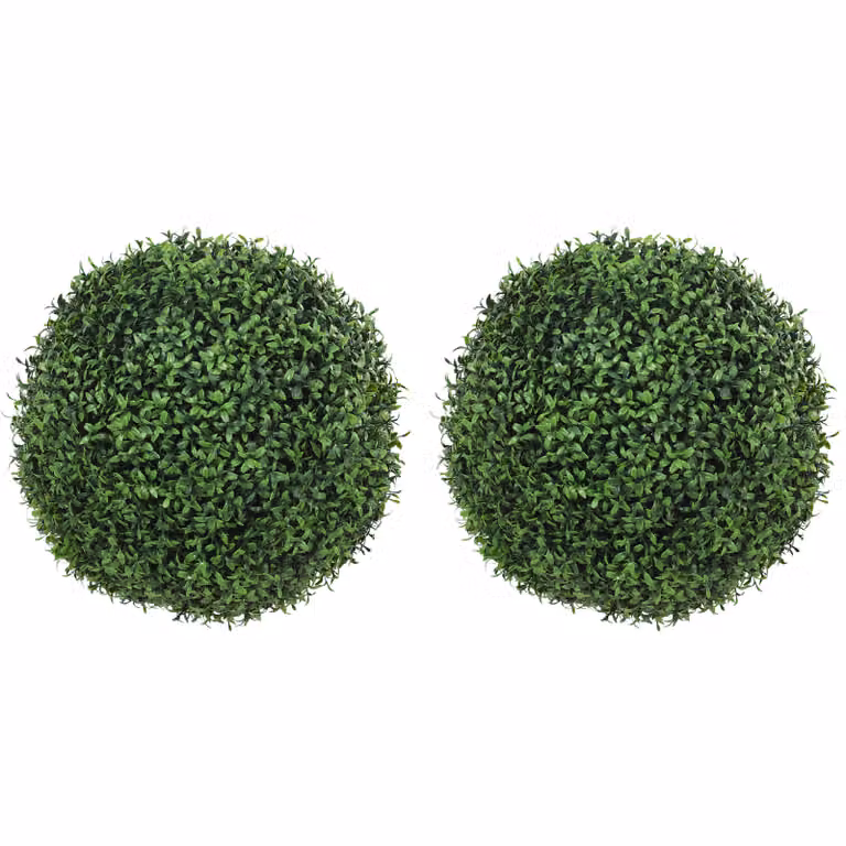 HOMCOM Set van 2 Kunstmatige Eucalyptusballen, 52 cm, UV-bestendige Decoratieve Planten voor Binnen en Buiten
