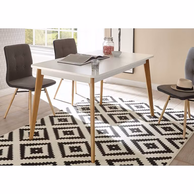 home24 Eettafel Scandinavisch Design Wit/Bruin B/D/H: 140 x 75 x 80 cm
