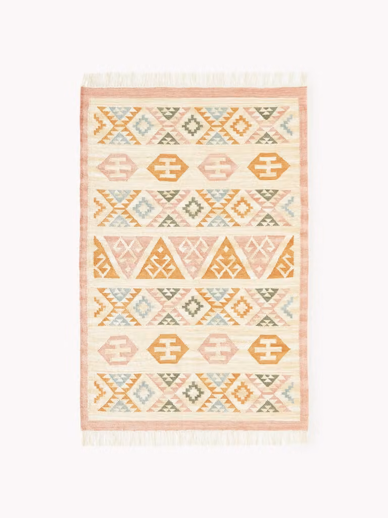 Westwing Collection Anisa handgeweven Kelim vloerkleed van wol