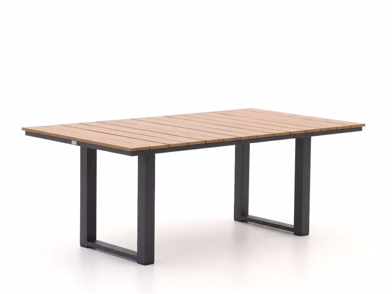 Bellagio rechthoekige tuintafel met houten effect en aluminium onderstel in grijs of bruin