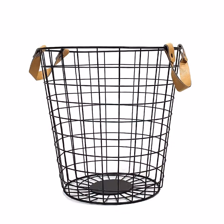 QUVIO Opbergmand van metaal met handvatten, mesh, Klein, B/D/H: 32 x 32 x 33 cm