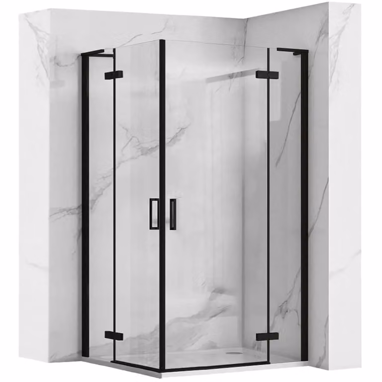 Rea douchecabine Hugo dubbel zwart B: 80 cm, D: 100 cm