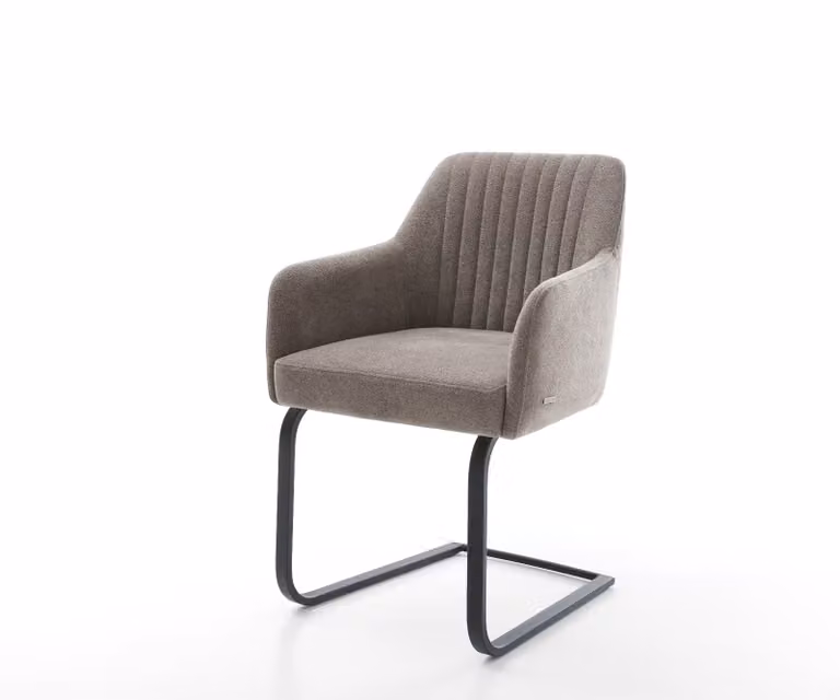 DELIFE Greg-Flex Sledemodel Stoel met Pocketveer Kern in Taupe en Zwart
