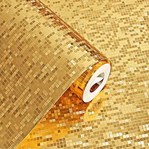 KeTian Premium Behang met Goudfolie en Flikkerlook, Decoratief Wanddesign, Vinyl Non-woven, 0,53 x 10 m