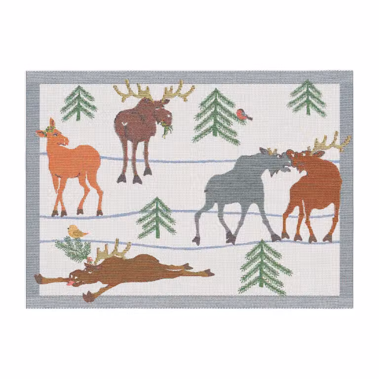 Ekelund Linneväveri Clumsy moose placemat voor volwassenen, 35 x 48 cm