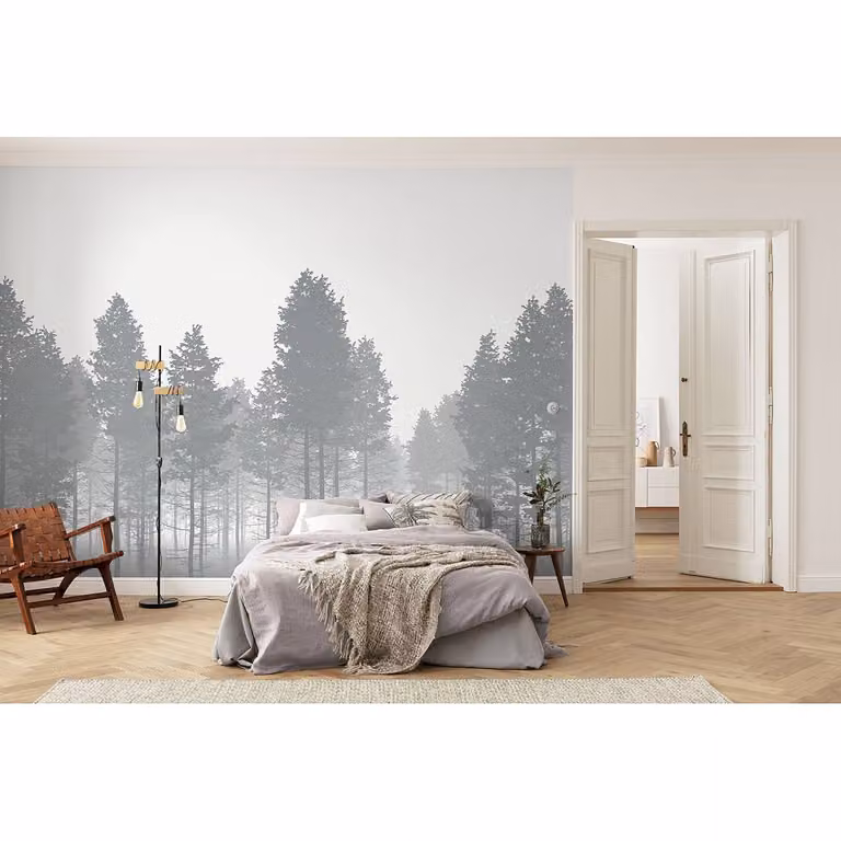 home24 Fotobehang Nebula Abstract Modern Grijs Breedte: 350 cm, Hoogte: 250 cm