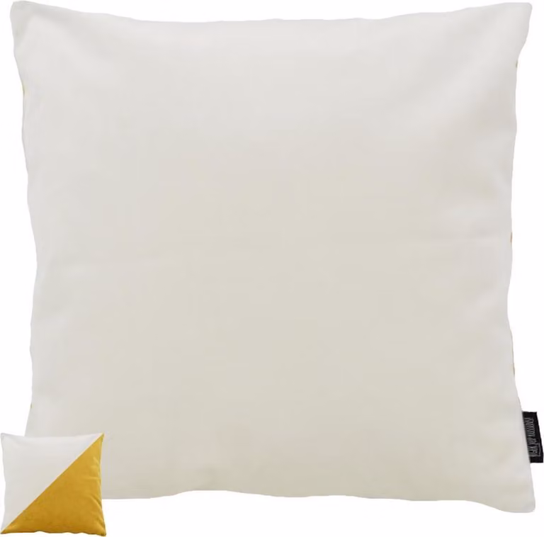 Velvet 2 Tone Kussenhoes Cream / Yellow - Polyester - 45 x 45 cm