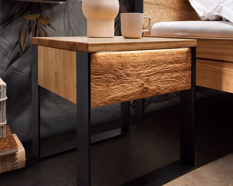 Industrieel nachtkastje Brooklyn voor de slaapkamer