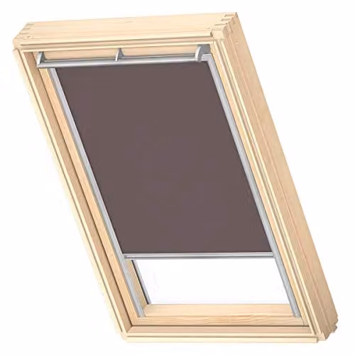 VELUX Verduisterend Rolgordijn DKL met grijze geleiders, Taupe, UK04