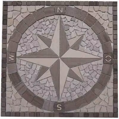 Mozaïek Rosone Windroos Natuursteen Medallion Tegel Natuurkleur 60 x 60 cm