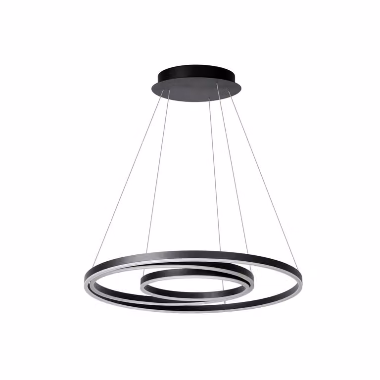 Lucide Triniti Moderne Hanglamp Zwart - LED Dimbaar - Ø 80 cm