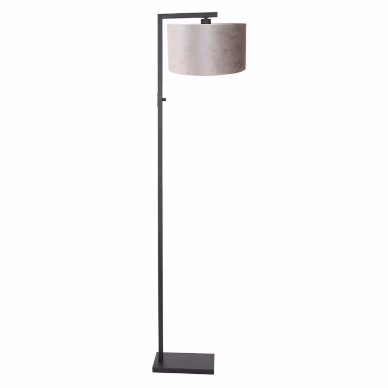 Steinhauer Vloerlamp Stang - Zwart/Taupe Velours - Hoogte: 160 cm