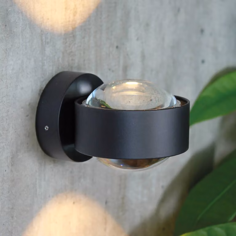 Top Light Design Wandlamp Zwart Dimbaar van Metaal en Glas