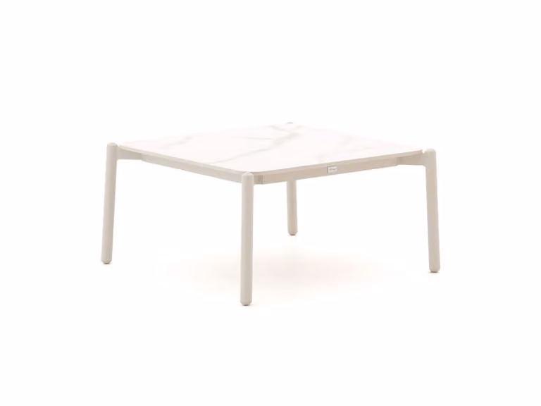 Bellagio Loungetafel Vierkant met Sintered Stone en Aluminium in Beige/Wit
