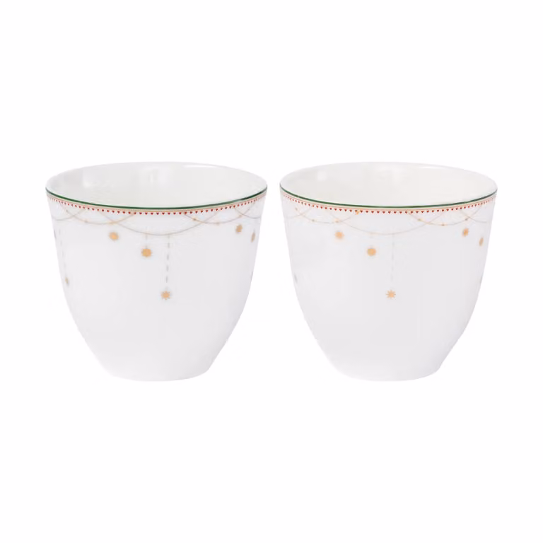Wik & Walsøe Julemorgen Girlander kopjes 2-pack Wit 20 cl