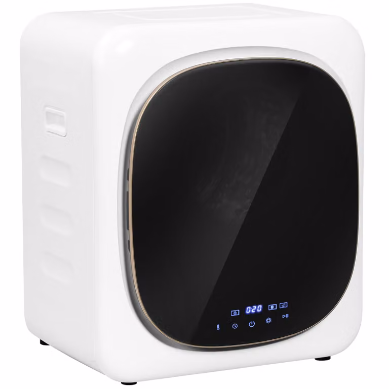 HOMCOM Wasdroger met UV-desinfectie, 4 kg capaciteit, wit, roestvrijstaal