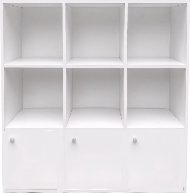 Vakkenkast Vakkie met 9 vakken, witte opbergkast en boekenkast