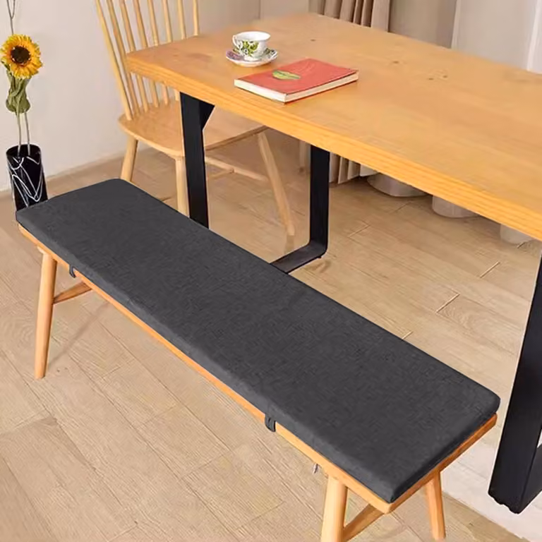 Zwart Bankkussen voor Buiten en Tuinbank met Antislip Ontwerp - B/D/H: 180 x 30 x 3 cm