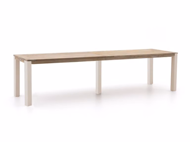 ROUGH Furniture Tuin eettafel ROUGH van teakhout, rechthoekig, bruin/beige/grijs