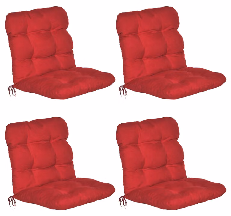 Beautissu Flair NL 4-delige set lage rugleuning kussens met koordsluiting, rood, B/D/H: 100 x 50 x 8 cm