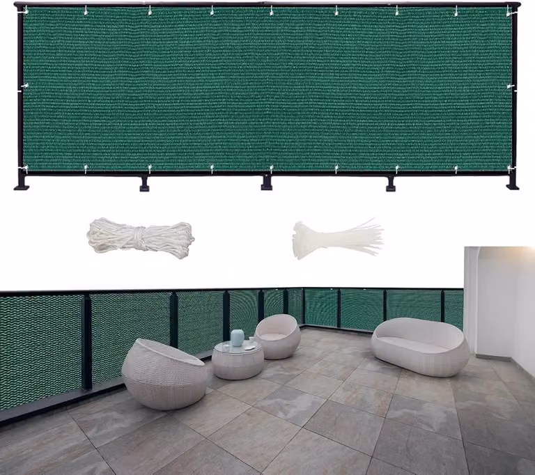 Ondoorzichtig Balkonscherm HDPE 250x110 cm | UV-Bestendig Privacydoek voor Balkon en Tuin