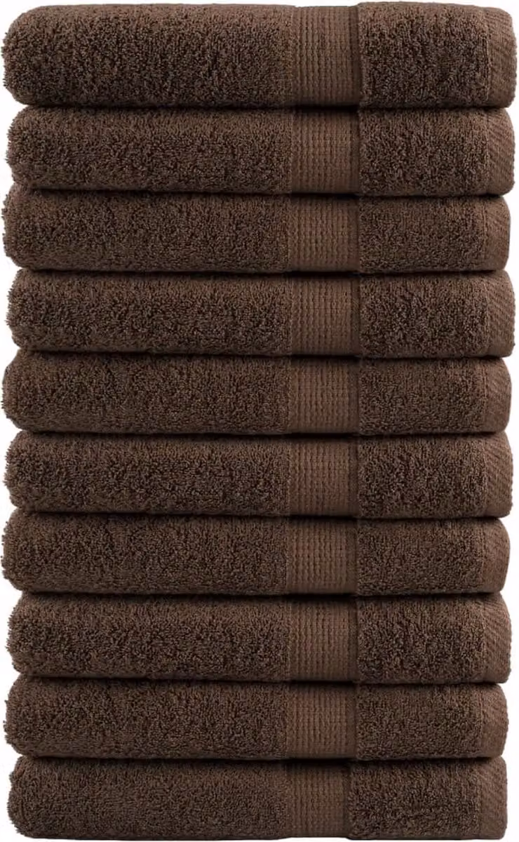 vidaXL SOLUND Saunadoeken, 10 stuks, bruin, B/D/H: 80 x 200 cm, 600 g/m²