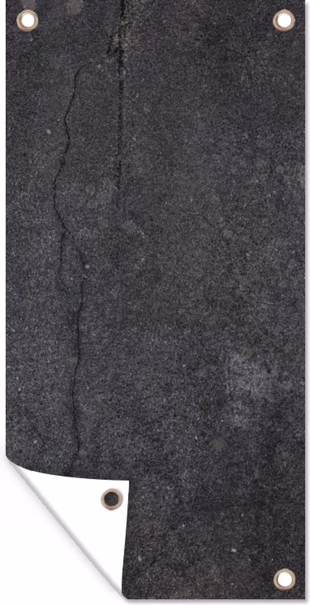 Tuinposter Beton Rustiek Industrieel - Zwart en Grijs - B/D/H: 40 x 80 cm