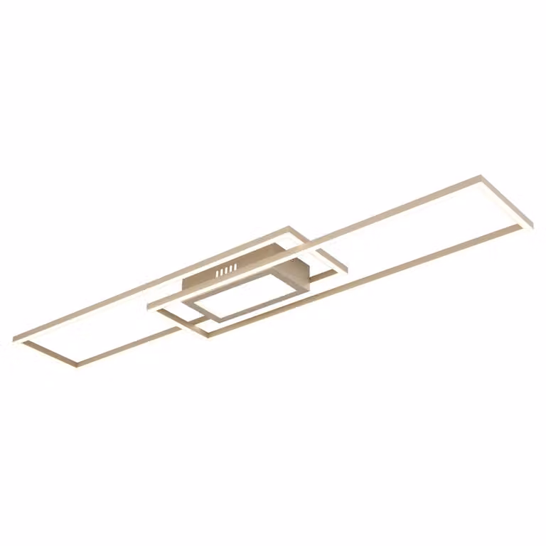 Globo Saunders Langwerpige Plafondlamp - Bruin/Beige - Modern Metaal