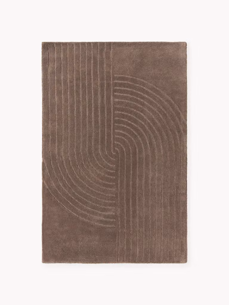 Westwing Collection Mason handgetuft wollen hoog-laag vloerkleed met geometrisch design