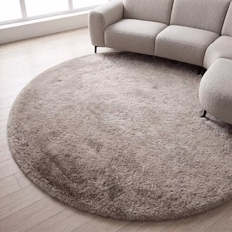 Label51 Indy Vloerkleed - Taupe - Rond - Polyester - Diameter: 200 cm