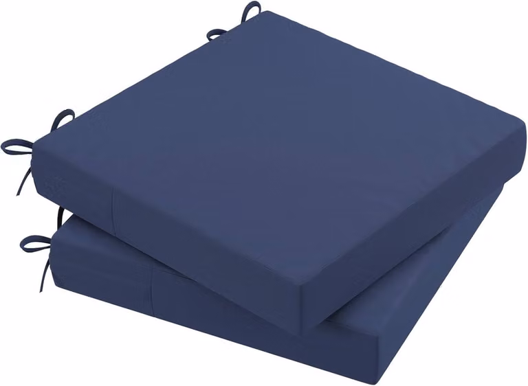 Set van 2 waterdichte tuinkussens voor terrasmeubels - Marineblauw