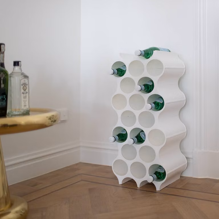 home24 Wijnrek Set-Up kunststof wit/wit B/D/H: 35 x 36 x 23 cm