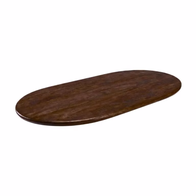 Label51 Eetkamertafel Tafelblad Halve Cirkel - Espresso - Mangohout - Breedte: 200 cm