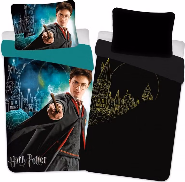 Mac Harry Potter toveraarsslaapkamer set met gloeimateriaal, 140 x 200 cm en 70 x 90 cm