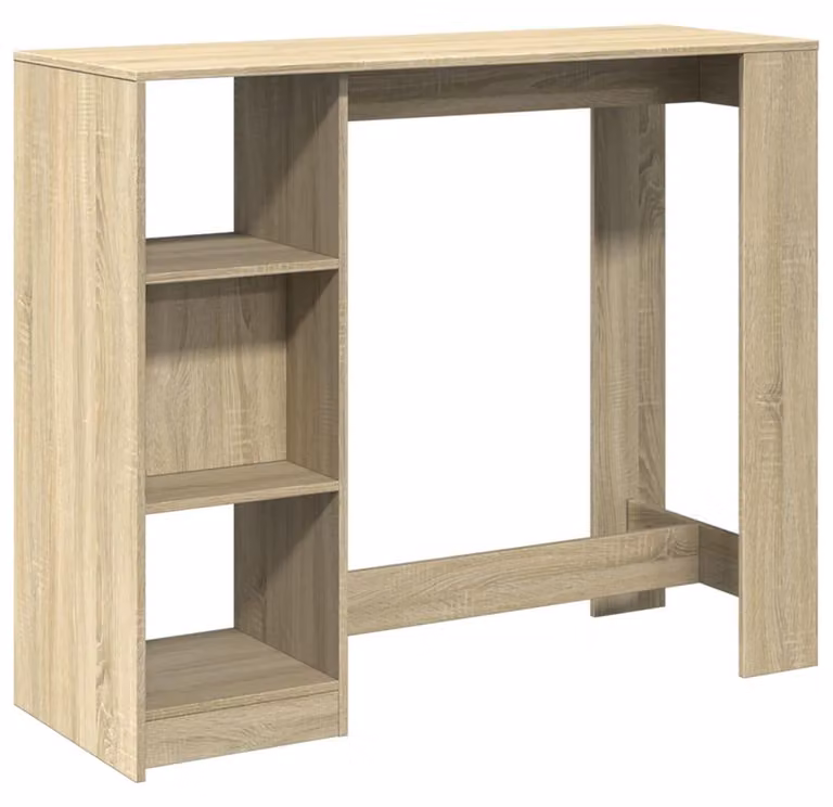 vidaXL Barkruk met plank, Sonoma-eikenhout, B: 124 cm, D: 46 cm, H: 103,5 cm