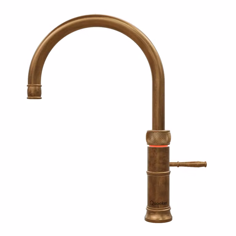 Quooker COMBI+ Classic Fusion Round mengkraan messing patina