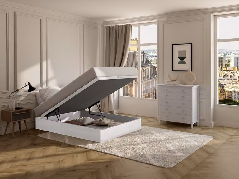 YSMÉE HESTIA Bedbodem met opbergladen in wit, B/D: 140 x 200 cm