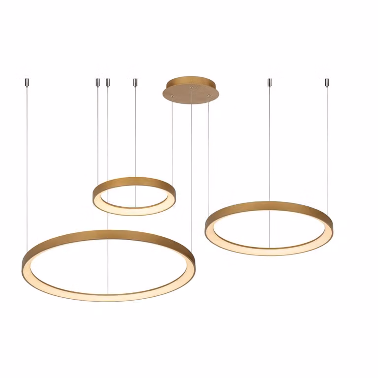 Lucide Vidal LED hanglamp - Mat Goud/Messing - Dimbare Ringlamp - Ø 78 cm