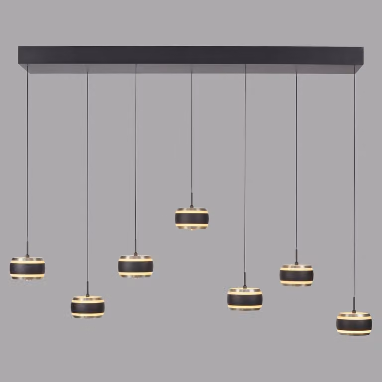 Paul Neuhaus Pure Falling Rings LED hanglamp - Black - 132 cm